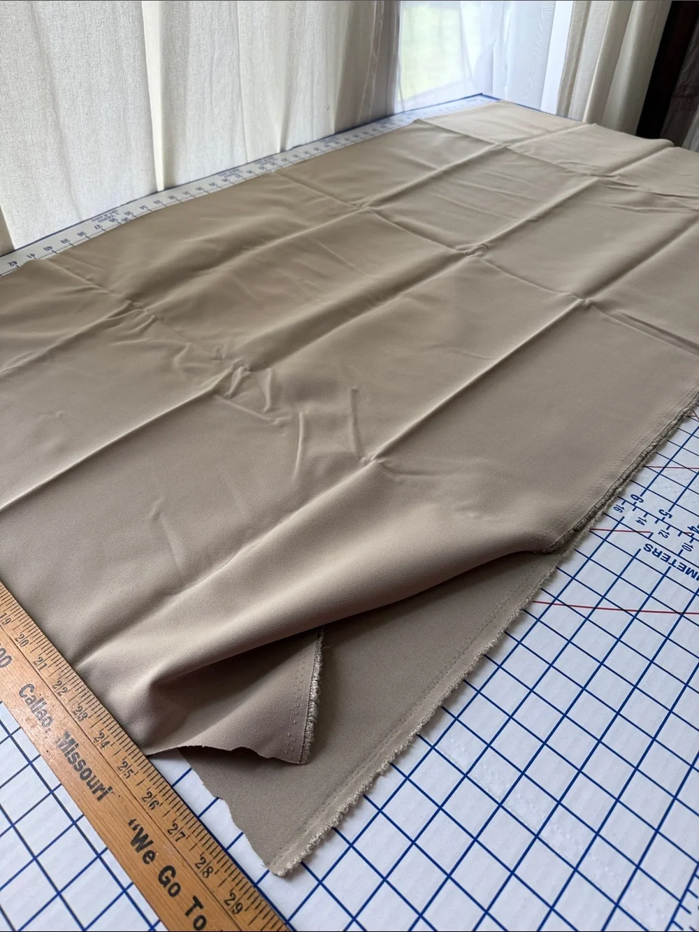 Khaki Stretch Twill Suiting Fabric 1⅓ Yards x 58” Tan Pants Skirt Jacket Apparel